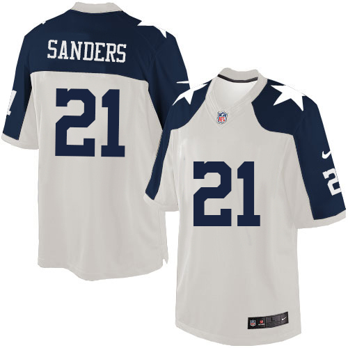 Men's Limited Deion Sanders Nike Jersey White Alternate - #21 Throwback NFL Dallas Cowboys